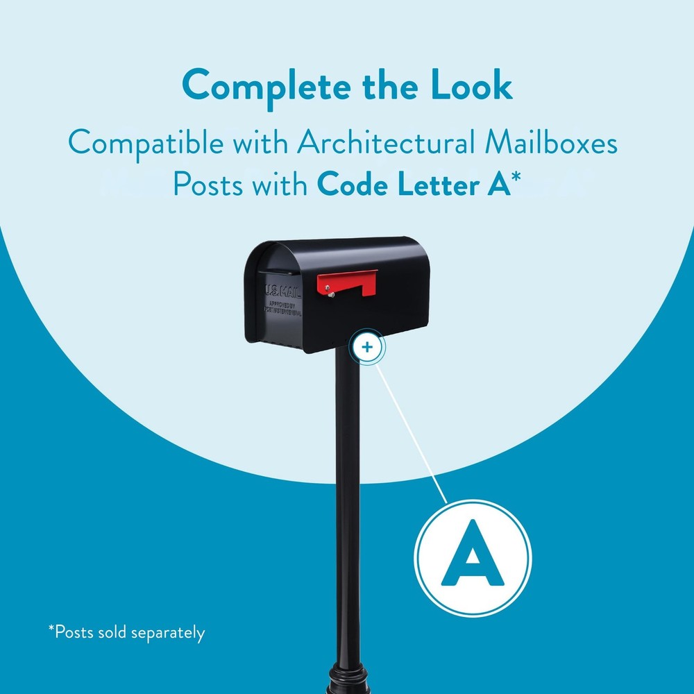 Architectural MAILBOXES Ironside Large Capacity Galvanized Steel black, PostM...