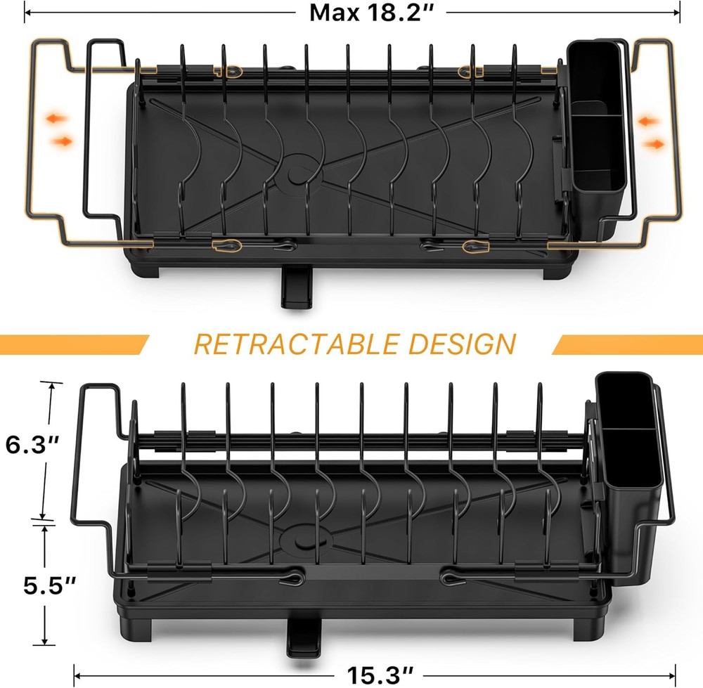 Small Dish Drying Rack - Expandable Sink Dish Drying Rack Over Sinks
