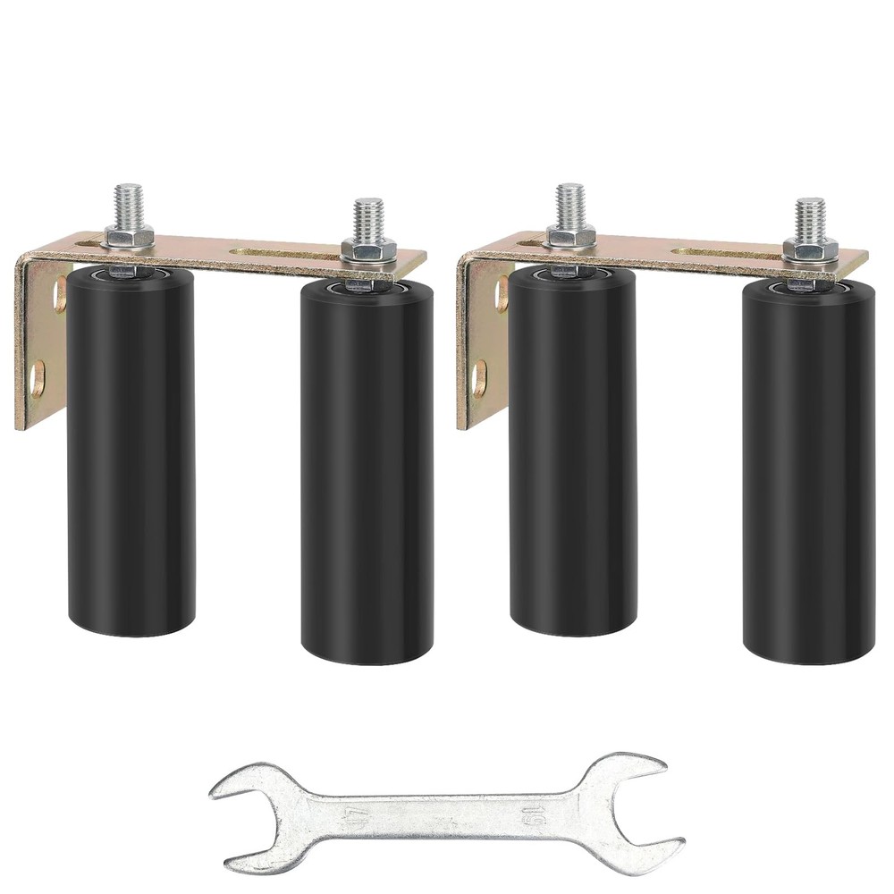 2 Pack 6" Gate Roller Guide w/ L-Bracket, Adjustable Heavy Duty Sliding Gate