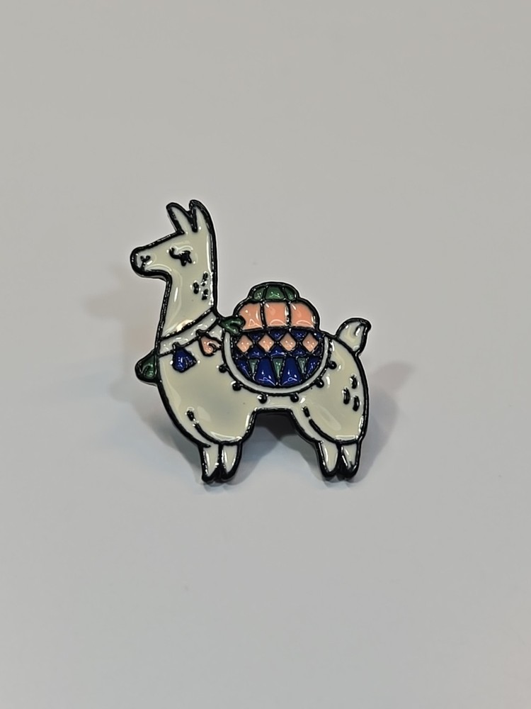 Llama Lapel Pin Multi-Color Saddle