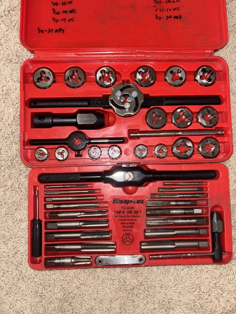 Snap-On TD-2425 Tap & Die Set with Double Hex Complete Set