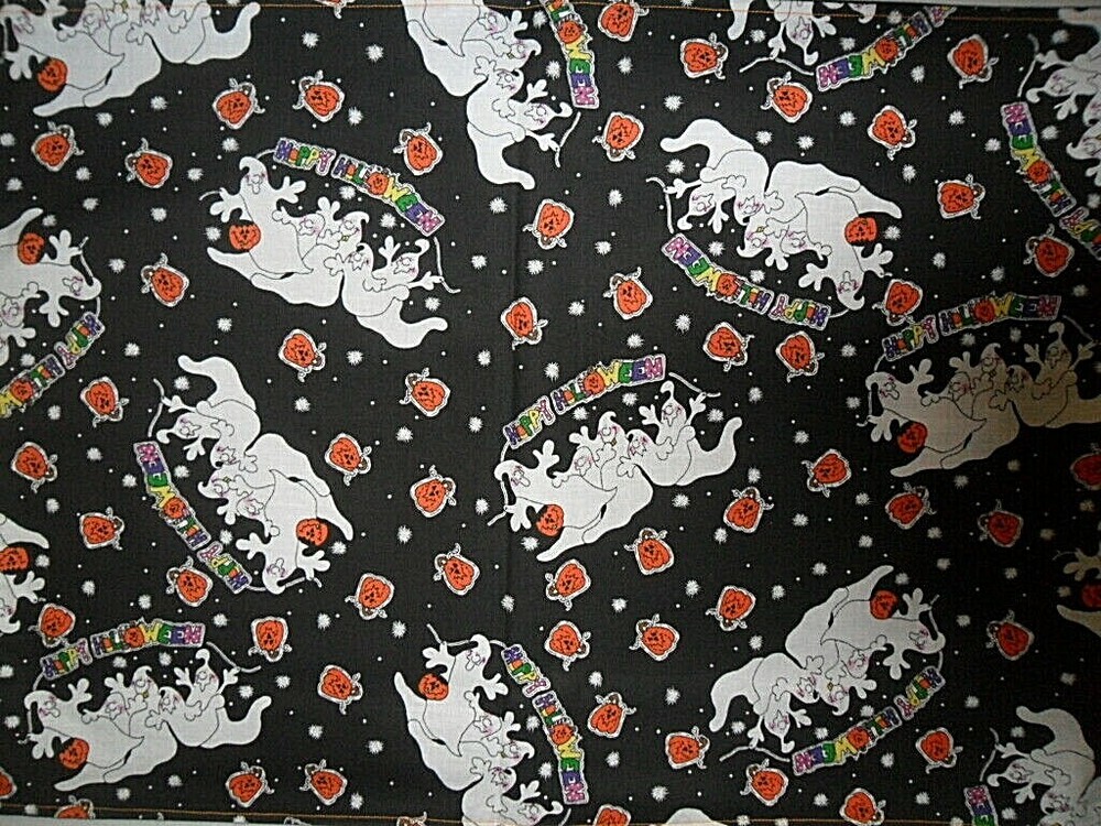 Handmade Table Runner Halloween Ghosts Pumpkins