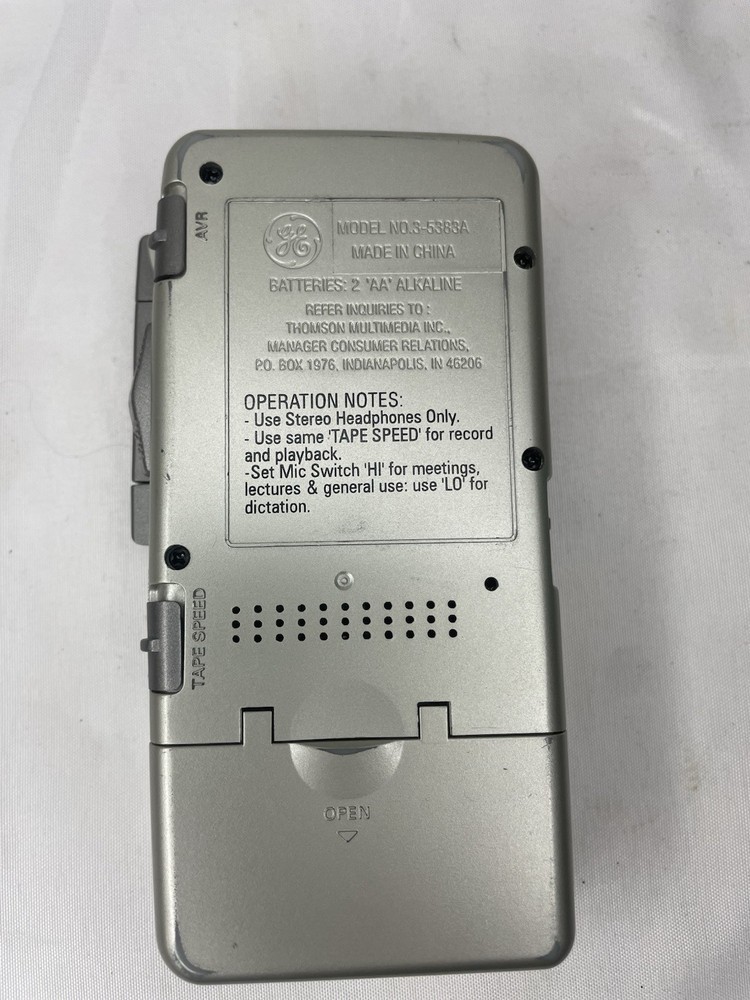 GE 3-5375A AVR Fast Playback Micro Cassette Recorder - TESTED!