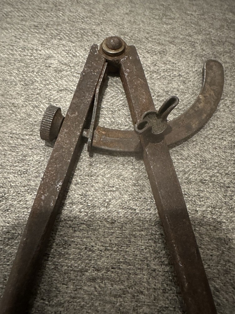 Antique 7" Winged Caliper Compass Divider. Unbranded.