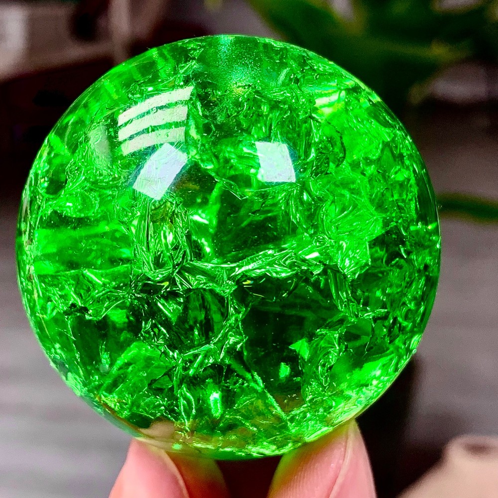 150G Natural Titanium Rainbow Quartz sphere Crystal ball Healing