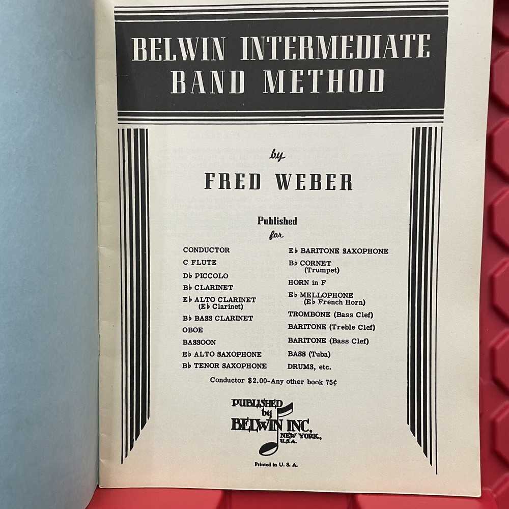 Belwin Elementary Band Method Lesson Book Class Or Full Band Instruction 1945