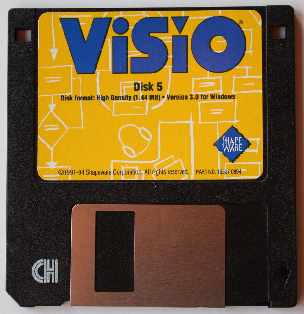Visio Version 3.0 - Software 3.5” Floppy Disks For Windows