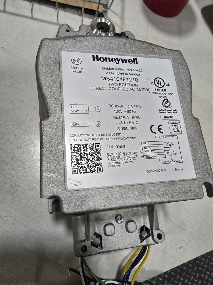 Honeywell MS4104F1210 actuator, 2-position, 120v, NEMA-1