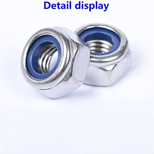 2Pcs Stainless Steel Nylon Insert Lock Nuts, Silver M14 x1.5mm