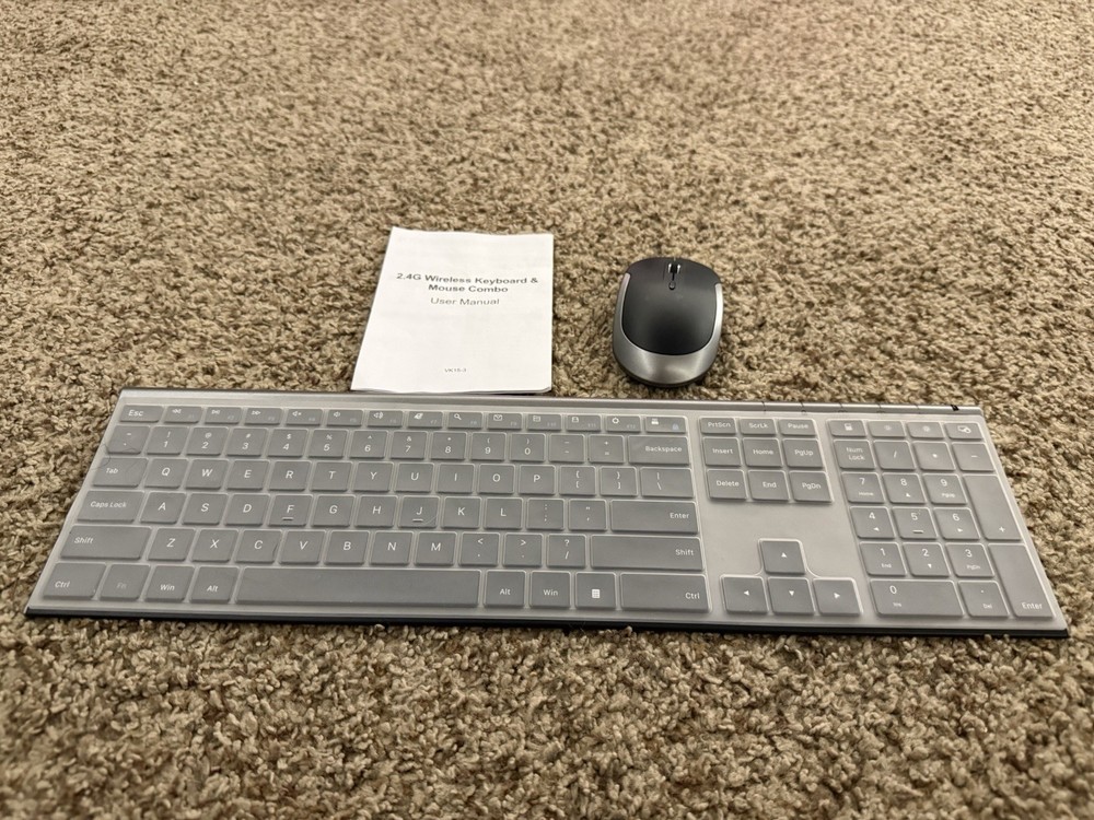 Wireless Keyboard and Mouse, Vssoplor Rechargeable-Bluetooth Keyboard, USB Mouse