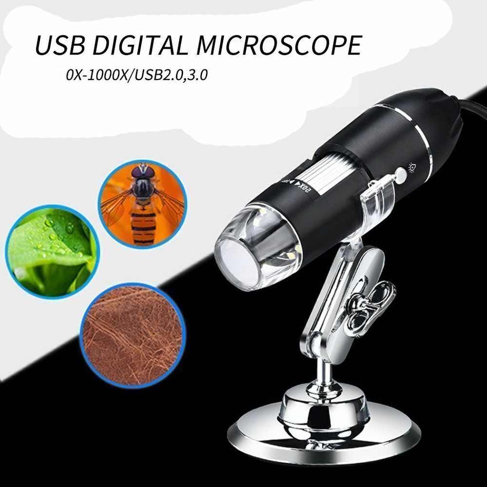 1000X 8LED 10MP USB Digital Microscope Endoscope Magnifier Camera w/ Stand US