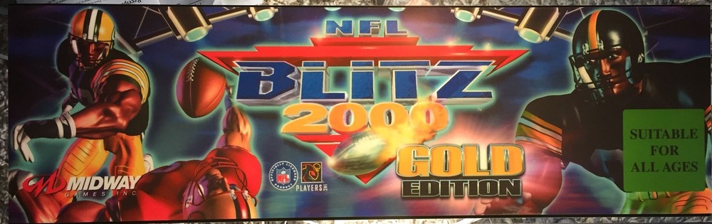 NFL Blitz 2000 Gold Edition Arcade Marquee 26"x8"