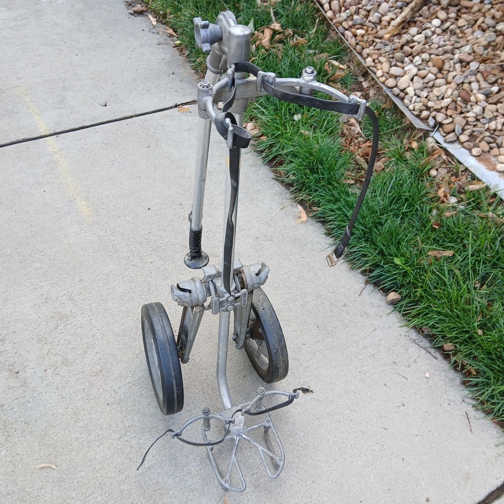 Vintage Bag Boy Play Day Push Pull Adjustable Folding Golf Cart 2 Wheels