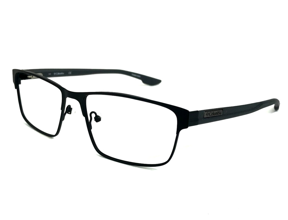 Columbia Eyeglasses Frames C3003 002 Black Gray Rectangle Full Rim 58-16-145