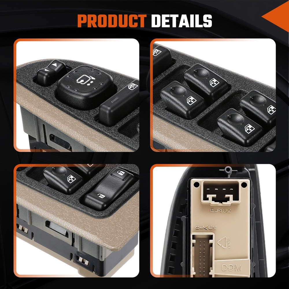 Power Window Switch & Panel for Chevy 2003-2007 Driver Side US New 1pcs 15883320