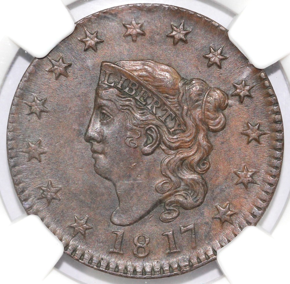 1817 1c N-9 Coronet or Matron Head Large Cent NGC MS 61