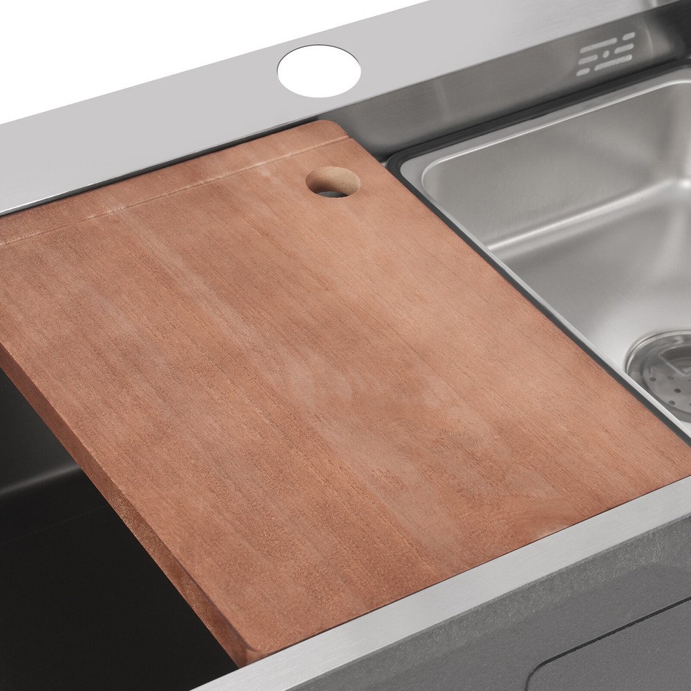 29.53-inch Undermount Workstation Kitchen Sink Single Bowl with Pull-out Faucet~
