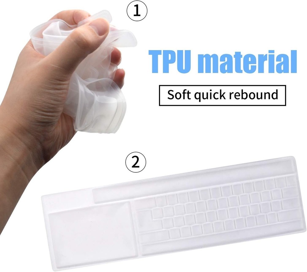 2 Pack Clear Desktop Computer Keyboard Protection Skin Protector Cover for PC...