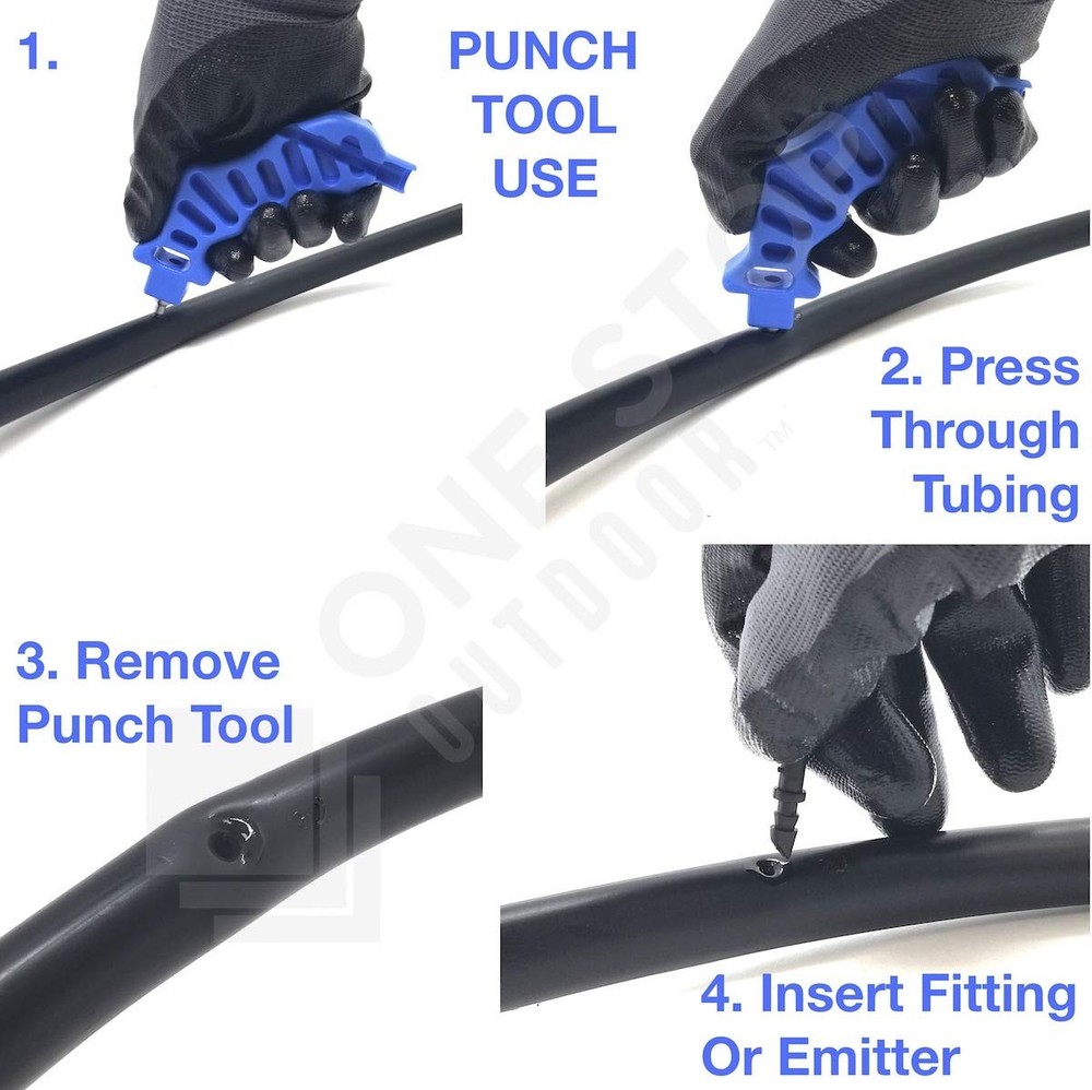 2-in-One Drip Irrigation Tubing Hole Punch & & Fitting Insertion Tool