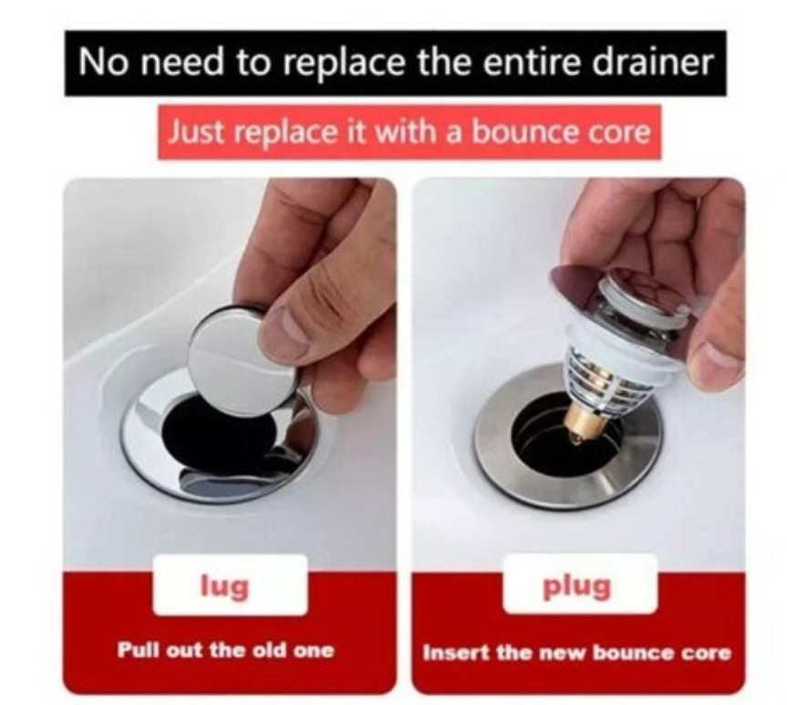 Universal Drain Magic Sink Stopper - Instantly Replace Broken Stoppers