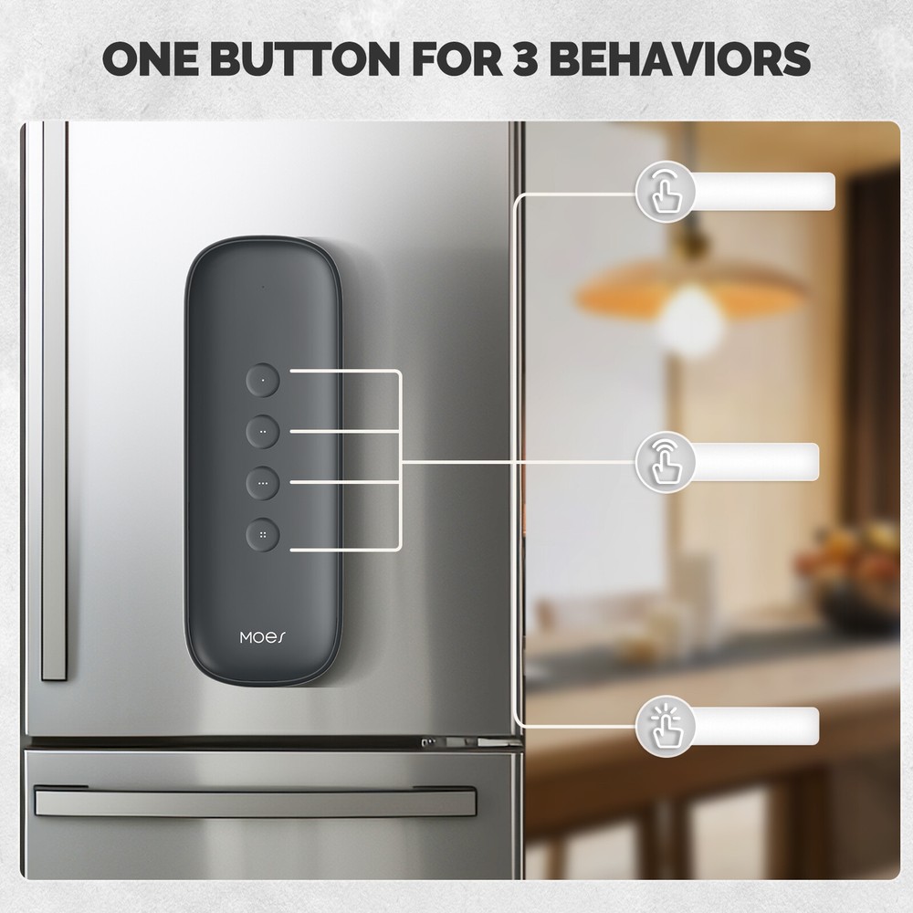 MOES ZigBee Smart Wireless 12-Scene Switch 4-Button Portable Remote Control APP