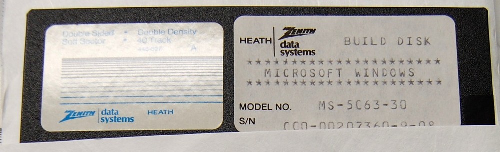 Rare Heath/Zenith Microsoft Windows 1.03 Version