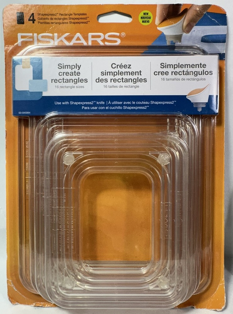Fiskars Shapexpress2 Starter Set Rectangle Oval Templates Trimmer Blade Lot