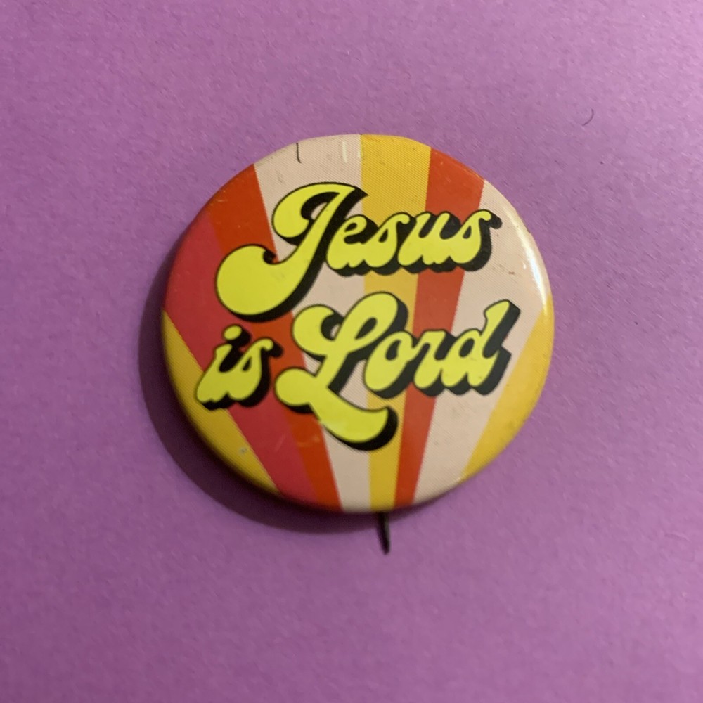 1.25 Jesus Is Lord Pinback Button Adv