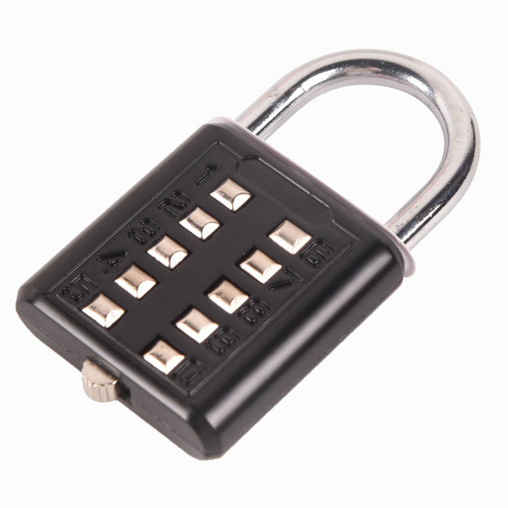 10 Digit Push Button Combination Lock Travel Padlock 5 Digit Locking Mechanism