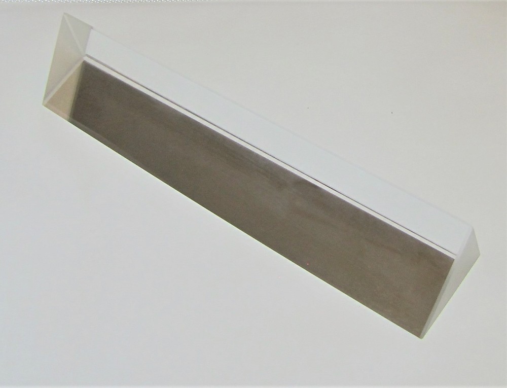 Large Optical Glass Triangular Prism 18cm x 4cm 7" Light Spectrum Physics w Box