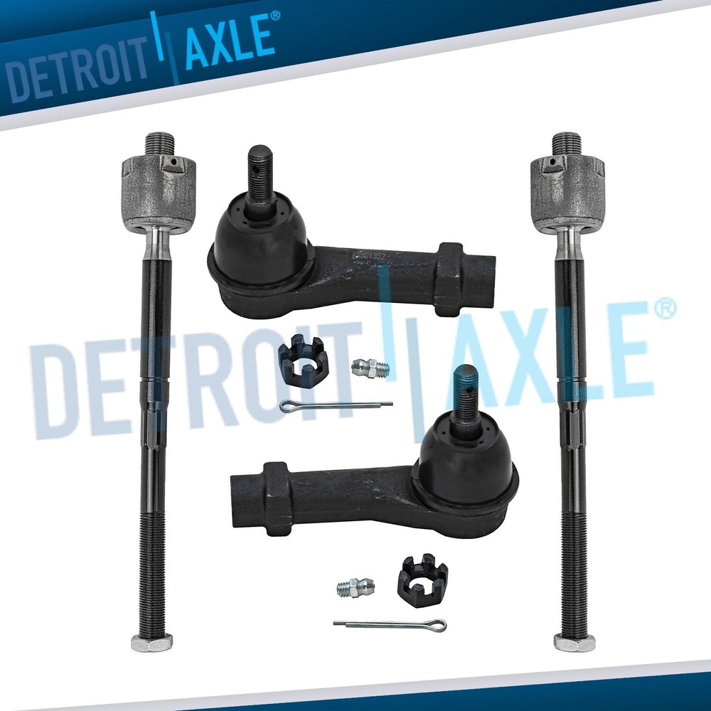 4pc Front Inner and Outer Tie Rods for 2015 2016 2017 2018 2019 Ford Mustang