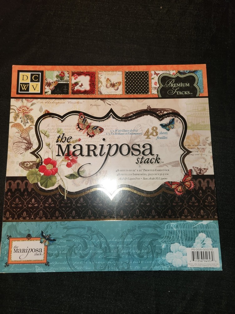 DCWV Single-Sided Cardstock Stack 12"X12" 48/Pkg-Mariposa