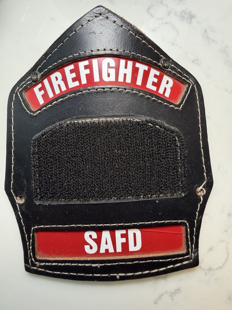 Leather Firefighter Helmet Shield SAFD - Firefighter.