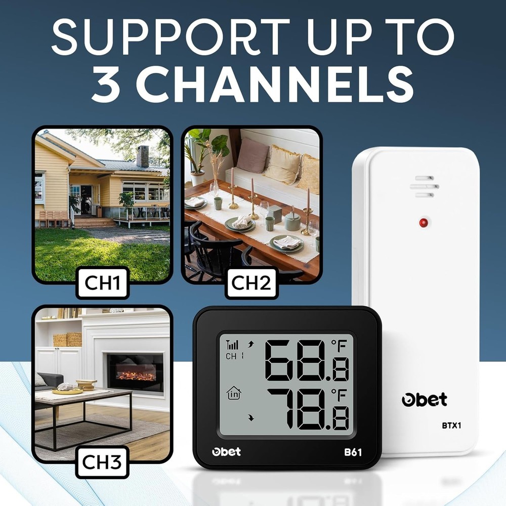 Digital Wireless Indoor Outdoor Thermometer with Remote Sensor