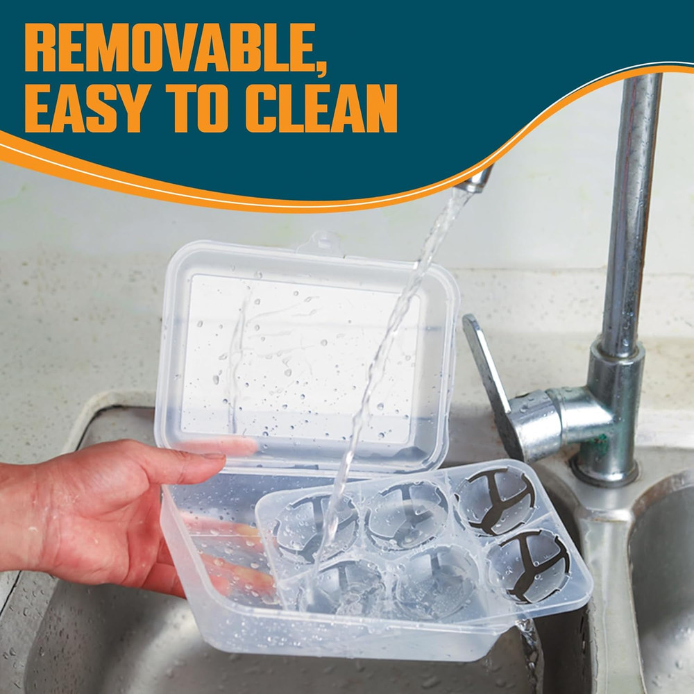 Egg Holder Camping, 1Pcs 6 Grid Egg Container, Plastic Egg Carrier for Camping P