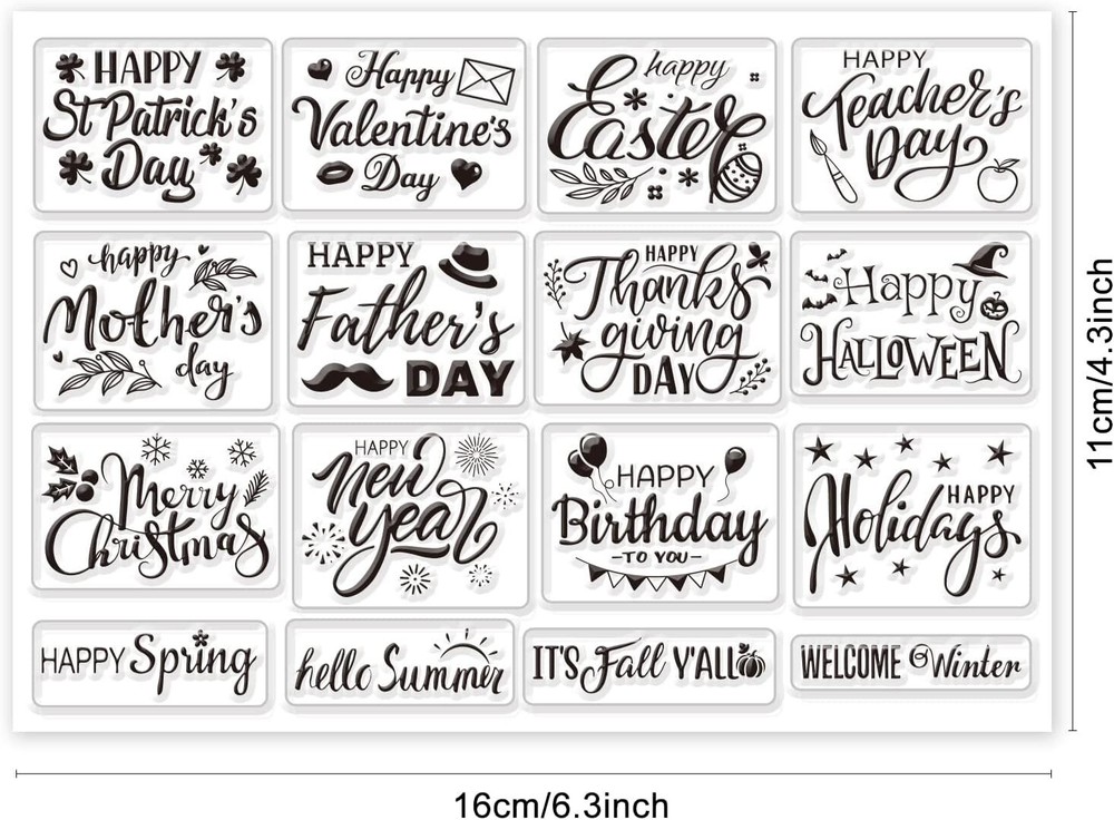 Word Clear Stamp for Card Making Happy Easter Holidays