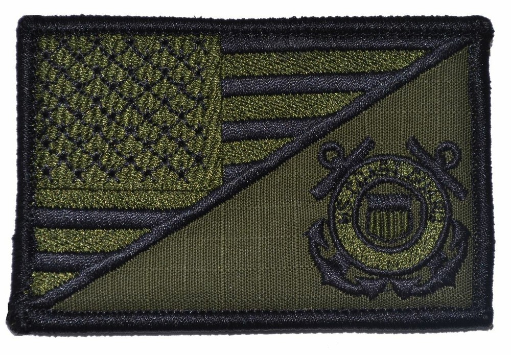Coast Guard USA Flag - 2.25x3.5 Patch