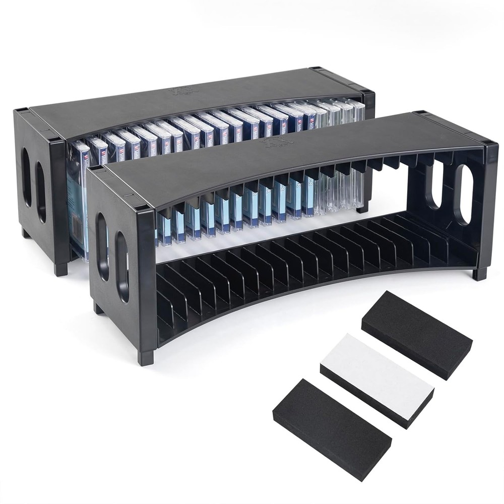 DVD Storage Rack Upgrade 2 Pack Stackable ABS DVD Storage Organizer Can Hold