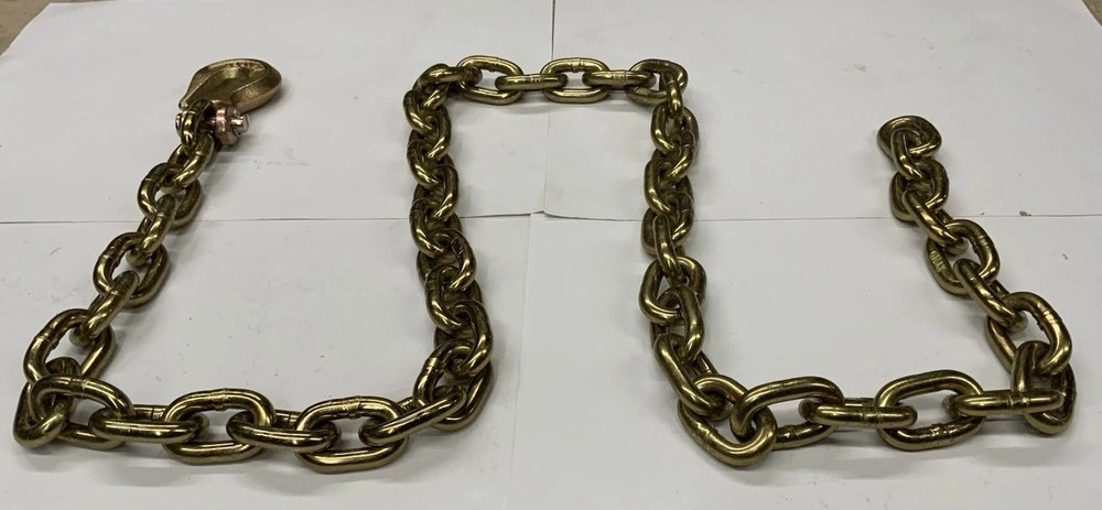 Auto Body Frame Machine Pull Chain 3/8" x 14' Grade 70 3/8" with Grab Hook