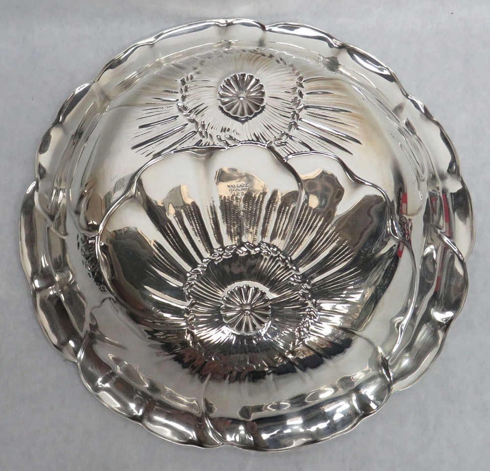 WALLACE POPPY PATTERN STERLING SILVER 10" FRUIT BOWL #123