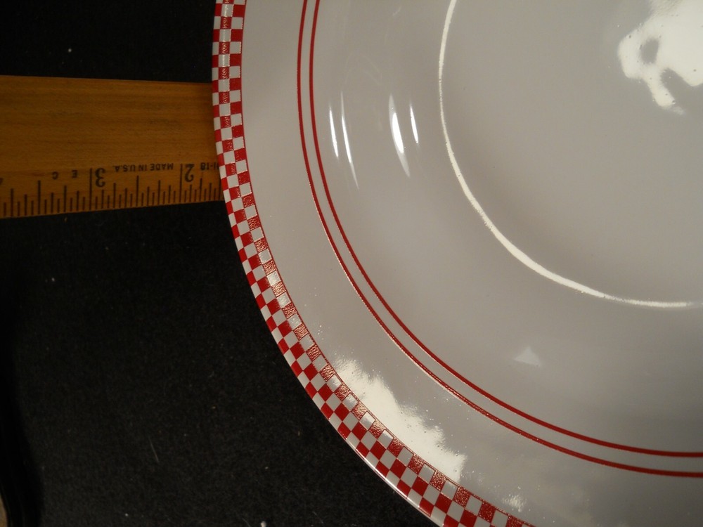 Emeril Red Checkboard Dinnerware~4 pc Place Setting~Dinner/Luncheon/Salad