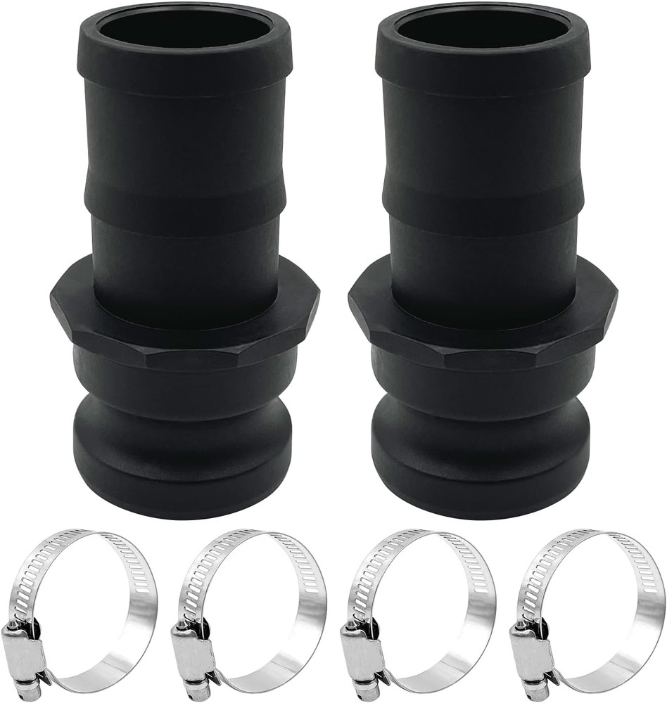 2PCS Camlock Fittings Poly Plastic E-100 1" Type E Standard Couplings Cam Lock F