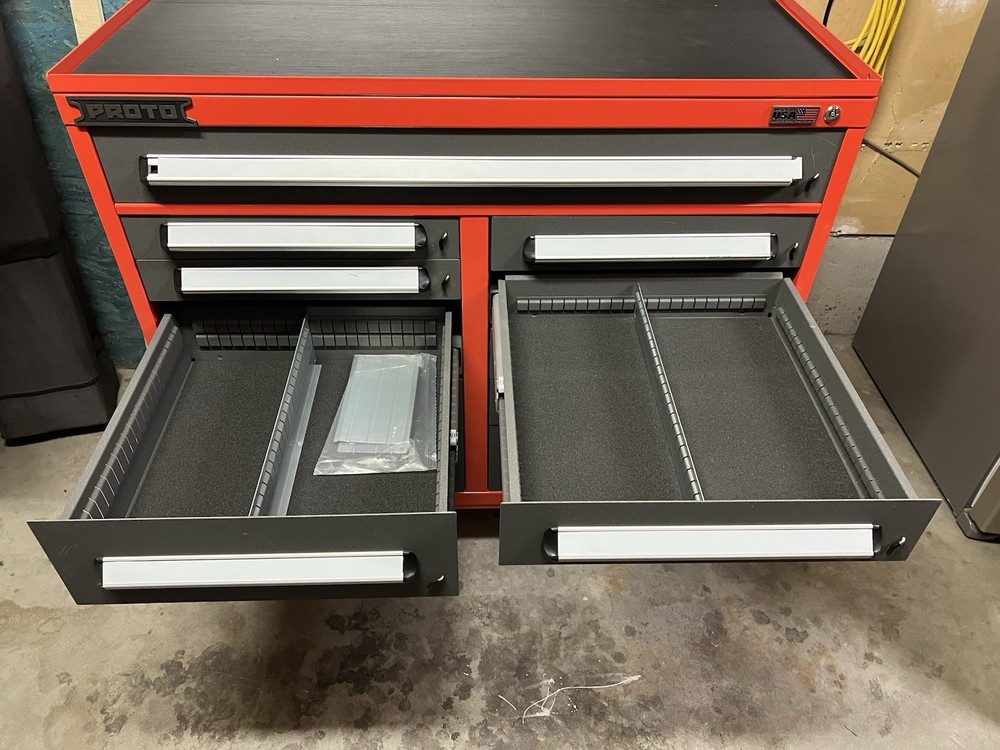 Proto 10-Drawer Heavy-Duty Rolling Tool Box Cabinet