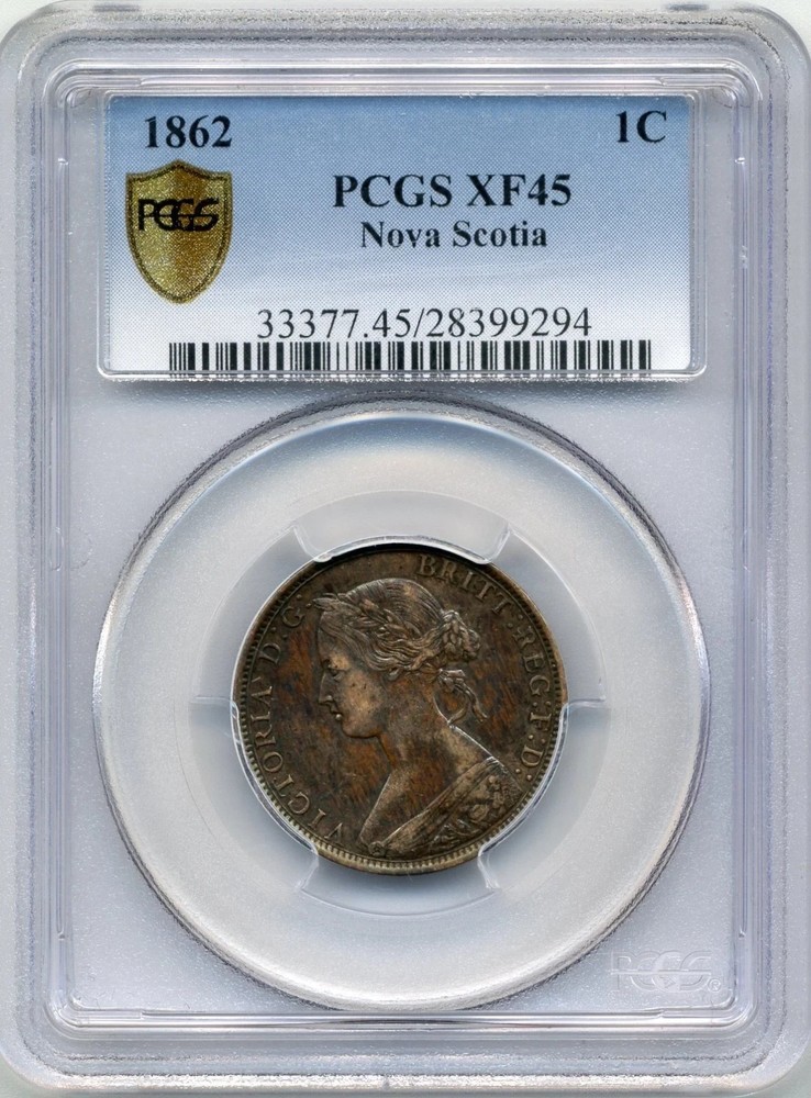 1862 Canada Nova Scotia Large Cent - Choice Extremely Fine, PCGS EF45