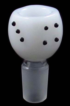 14mm Glass Hookah Bowl White Dice
