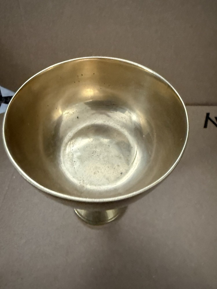 Solid Brass Chalice Goblet Cup 6" Tall Barware Wine Glass