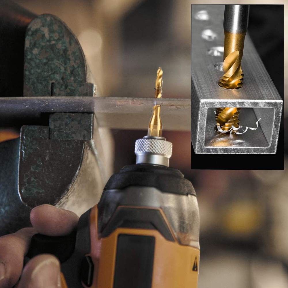 6Pcs Titanium Combination Drill and Tap Bit Set, Metric Bits Screw...