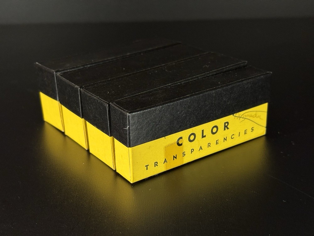 4 KODACHROME SLIDE STORAGE BOXES - EMPTY WITH LIDS - 2 SIZES