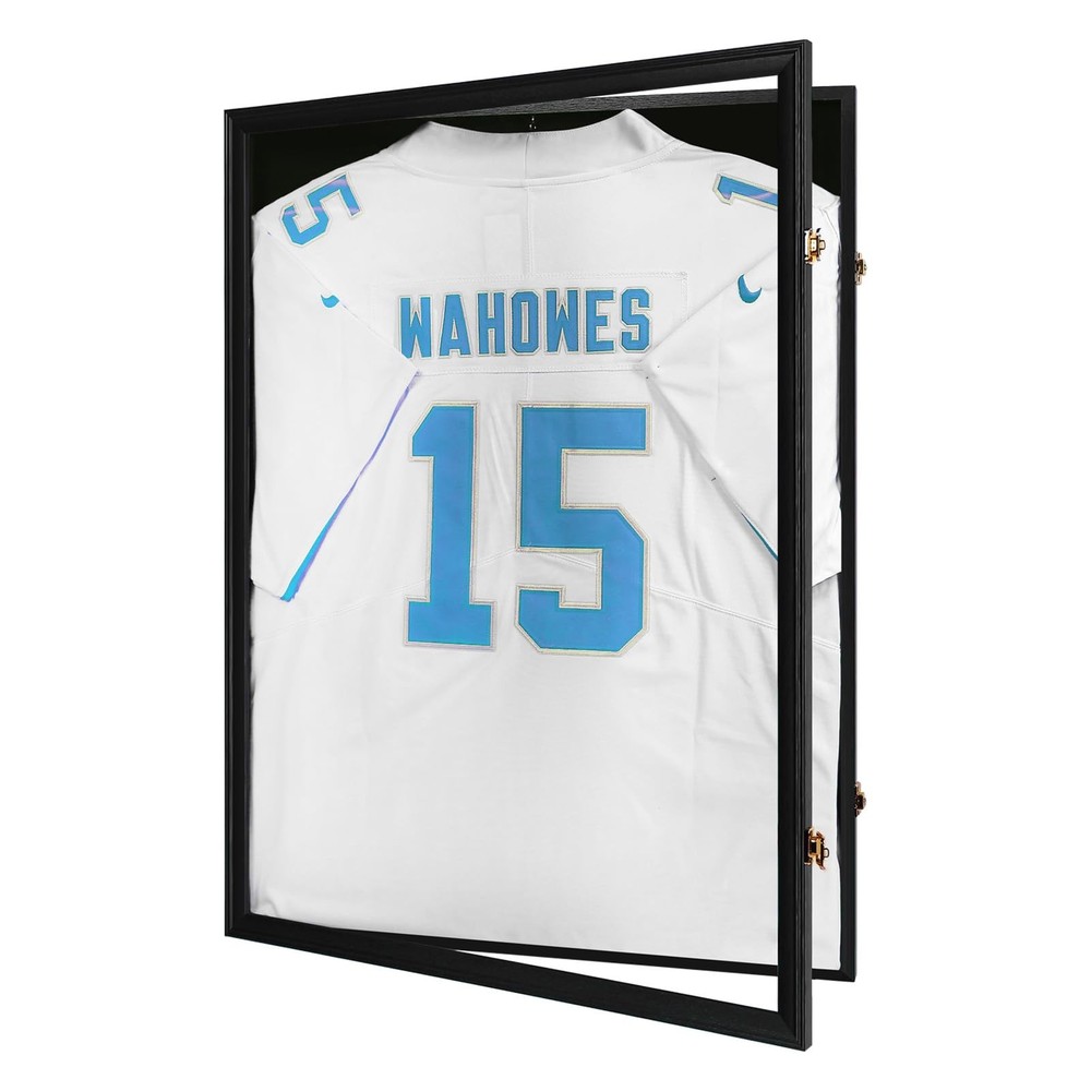 Tieeqe Jersey Frame Display Case-Jersey Shadow Box- 1 Pack, Black