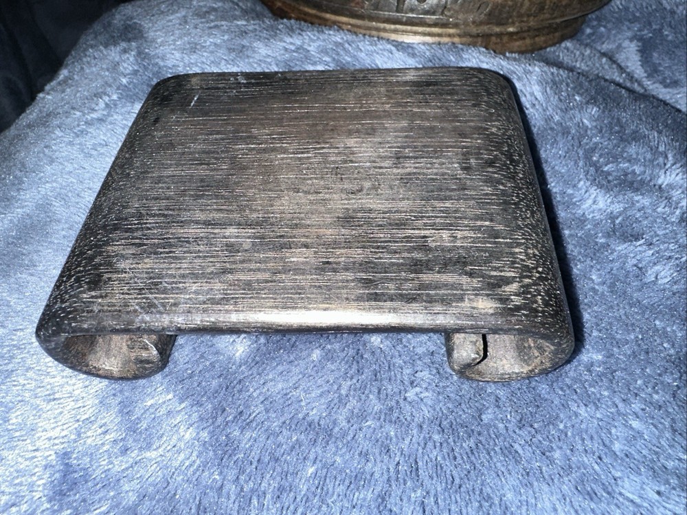 Small stand curio  base  Scrolled, 4 1/4” X 2 7/8” Black Stain